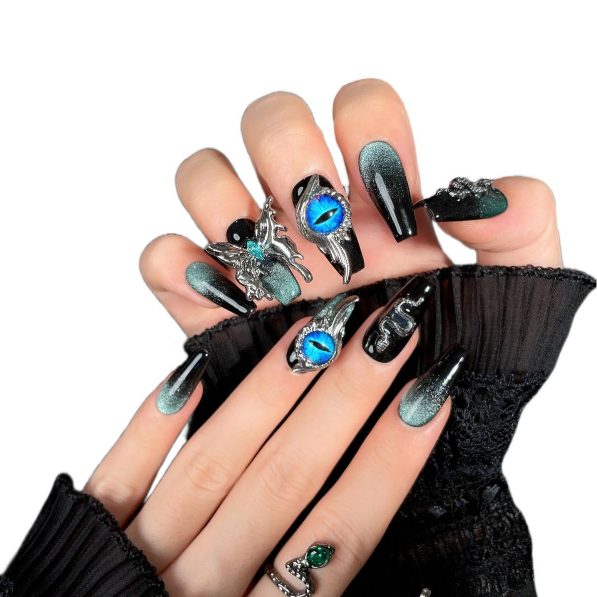 Wholesale Metal Butterfly Heavy Industry Purely Hand-made Wearable Nail Art Patches